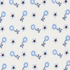 CRAVATTA SARTORIALE CLASSICA IN SETA BIANCA Microfantasia fiore