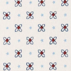 CRAVATTA SARTORIALE CLASSICA IN SETA BIANCA Microfantasia fiore