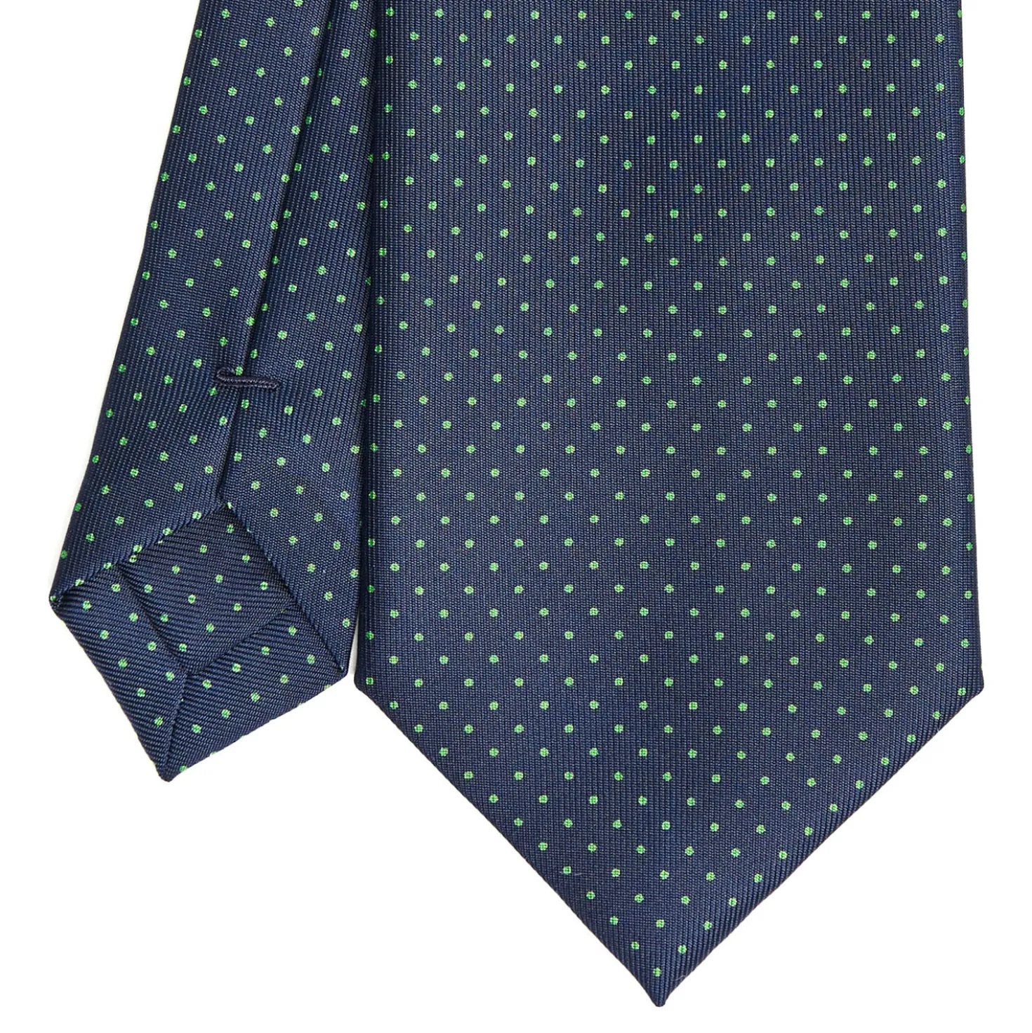 CRAVATTA SARTORIALE CLASSICA IN SETA BLU SCURO Pois