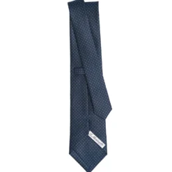CRAVATTA SARTORIALE CLASSICA IN SETA BLU SCURO Pois