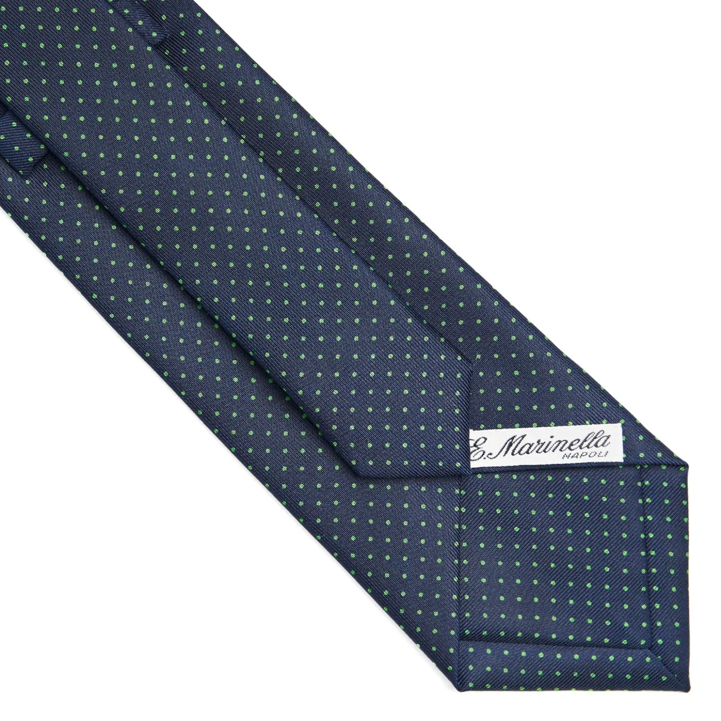 CRAVATTA SARTORIALE CLASSICA IN SETA BLU SCURO Pois