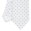 CRAVATTA SARTORIALE CLASSICA IN SETA BIANCA Microfantasia fiore