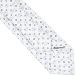CRAVATTA SARTORIALE CLASSICA IN SETA BIANCA Microfantasia fiore