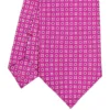 CRAVATTA SARTORIALE CLASSICA IN SETA FUCSIA Microfantasia fiore