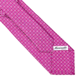 CRAVATTA SARTORIALE CLASSICA IN SETA FUCSIA Microfantasia fiore