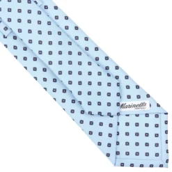 CRAVATTA SARTORIALE CLASSICA IN SETA AZZURRA Microfantasia fiore