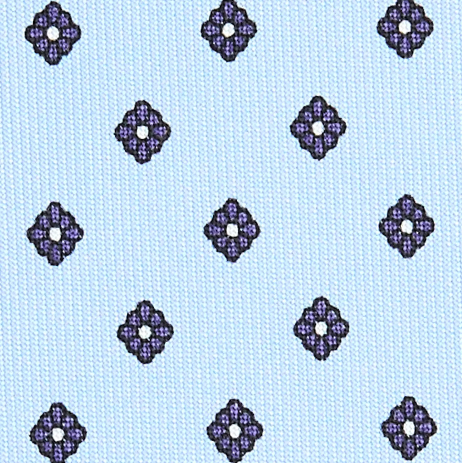 CRAVATTA SARTORIALE CLASSICA IN SETA AZZURRA Microfantasia fiore