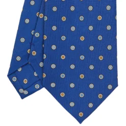 CRAVATTA SARTORIALE CLASSICA IN SETA BLUETTE Microfantasia fiore