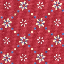 CRAVATTA SARTORIALE CLASSICA IN SETA BORDEAUX Microfantasia fiore