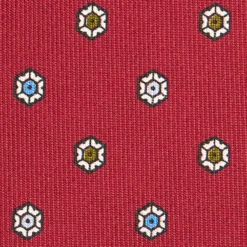 CRAVATTA SARTORIALE CLASSICA IN SETA BORDEAUX Microfantasia fiore