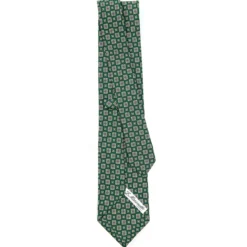 CRAVATTA SARTORIALE CLASSICA IN SETA VERDE SCURO Microfantasia fiore