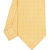 CRAVATTA SARTORIALE CLASSICA IN SETA GIALLA Microfantasia fiore
