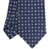 CRAVATTA SARTORIALE CLASSICA IN SETA BLU SCURO Microfantasia fiore