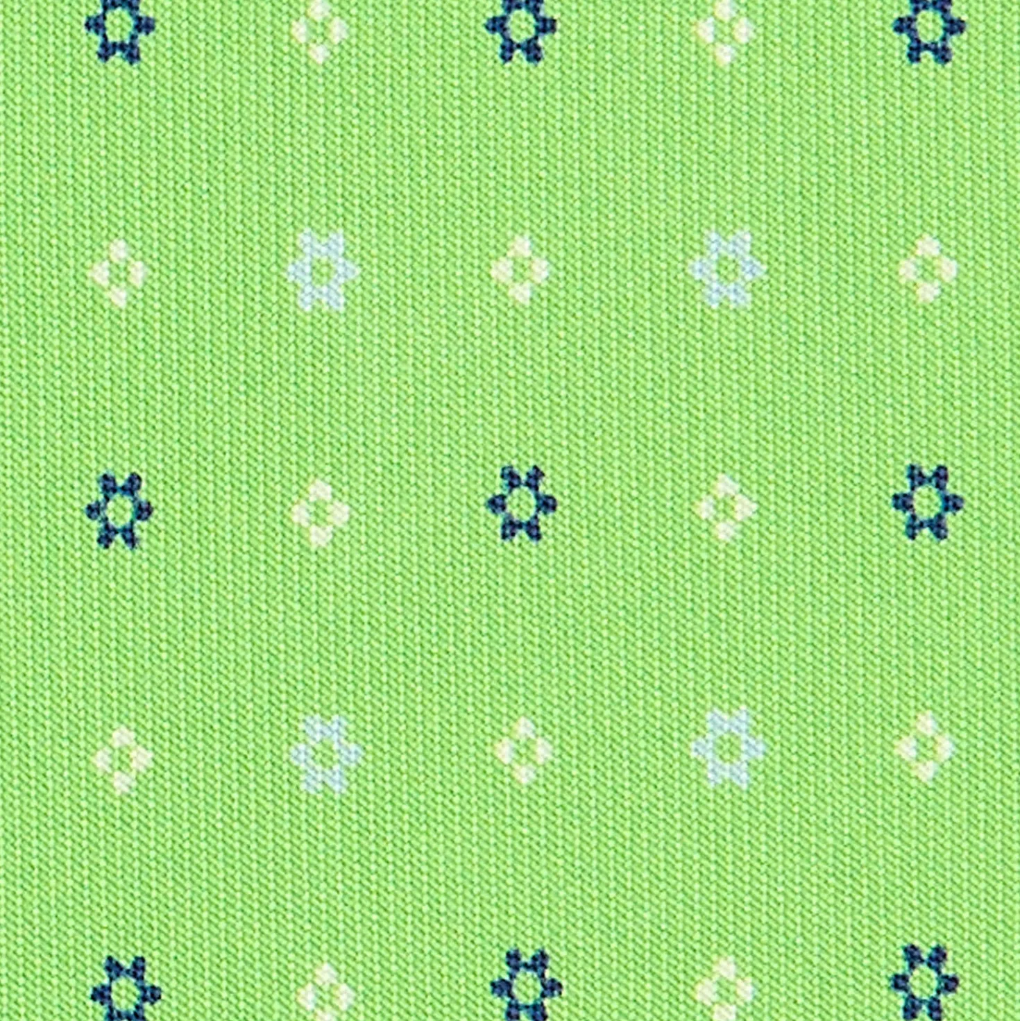 CRAVATTA SARTORIALE CLASSICA IN SETA VERDE CHIARO Microfantasia fiore