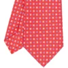 CRAVATTA SARTORIALE CLASSICA IN SETA ROSSA Microfantasia fiore