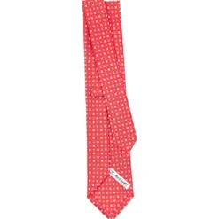 CRAVATTA SARTORIALE CLASSICA IN SETA ROSSA Microfantasia fiore