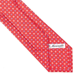 CRAVATTA SARTORIALE CLASSICA IN SETA ROSSA Microfantasia fiore
