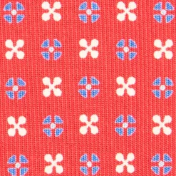 CRAVATTA SARTORIALE CLASSICA IN SETA ROSSA Microfantasia fiore
