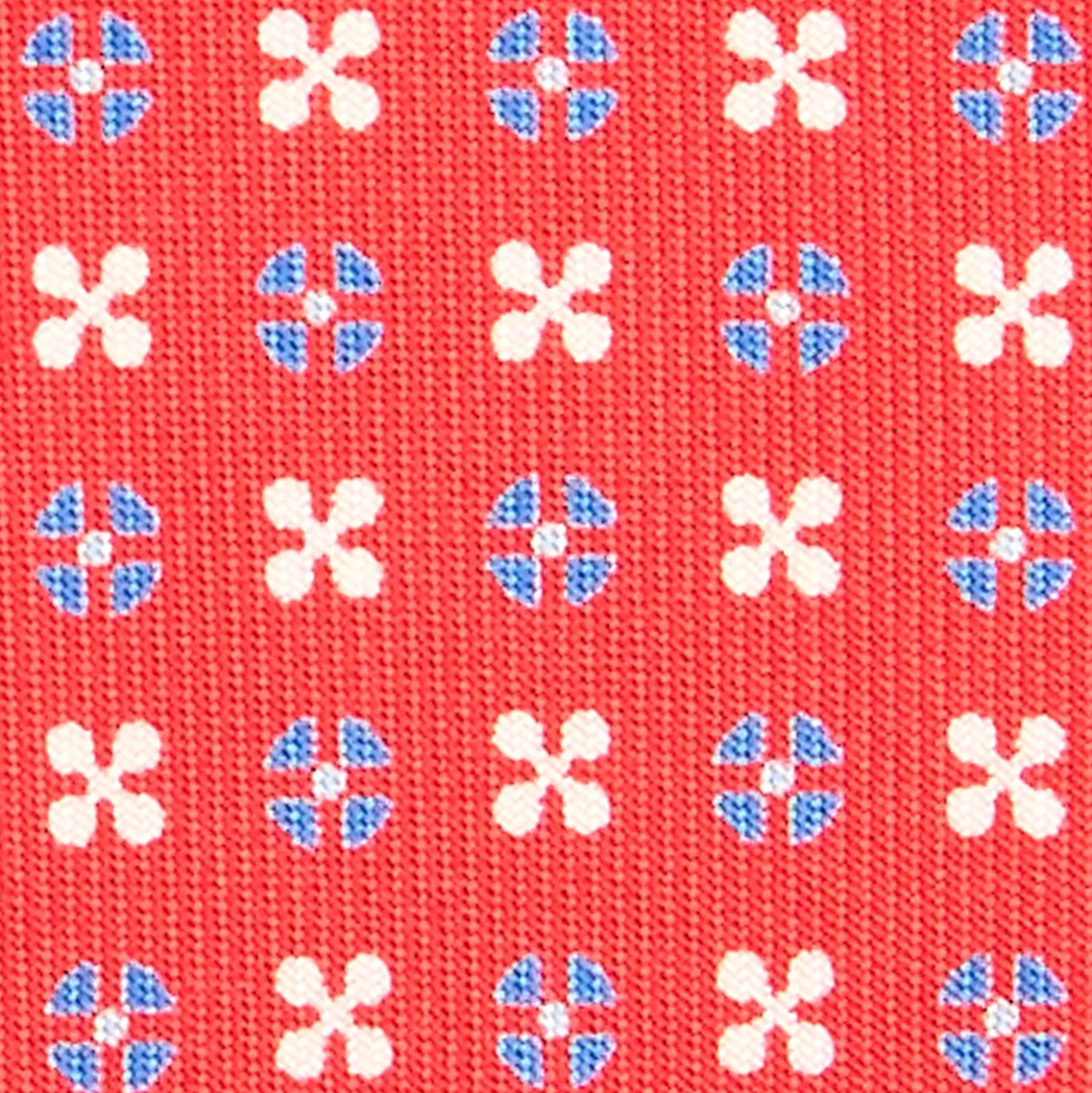 CRAVATTA SARTORIALE CLASSICA IN SETA ROSSA Microfantasia fiore