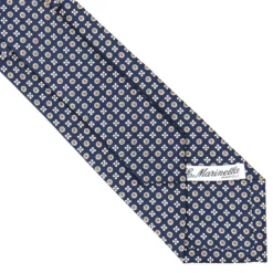 CRAVATTA SARTORIALE CLASSICA IN SETA BLU SCURO Microfantasia fiore