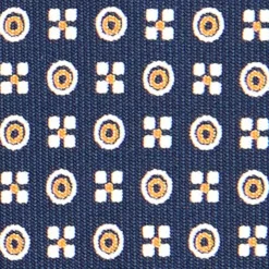 CRAVATTA SARTORIALE CLASSICA IN SETA BLU SCURO Microfantasia fiore
