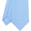 CRAVATTA SARTORIALE CLASSICA IN SETA AZZURRA Microfantasia fiore