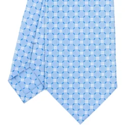 CRAVATTA SARTORIALE CLASSICA IN SETA AZZURRA Microfantasia fiore