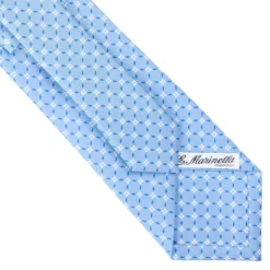 CRAVATTA SARTORIALE CLASSICA IN SETA AZZURRA Microfantasia fiore