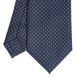 CRAVATTA SARTORIALE CLASSICA IN SETA BLU SCURO Pois