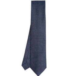 CRAVATTA SARTORIALE CLASSICA IN SETA BLU SCURO Pois