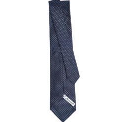 CRAVATTA SARTORIALE CLASSICA IN SETA BLU SCURO Pois