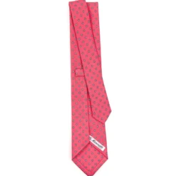 CRAVATTA SARTORIALE CLASSICA IN SETA ROSA Microfantasia fiore