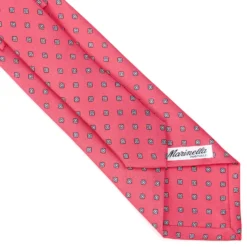 CRAVATTA SARTORIALE CLASSICA IN SETA ROSA Microfantasia fiore