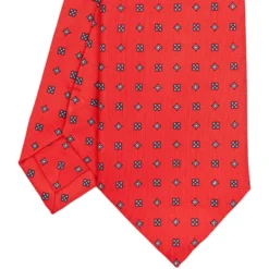 CRAVATTA SARTORIALE CLASSICA IN SETA ROSSA Microfantasia fiore