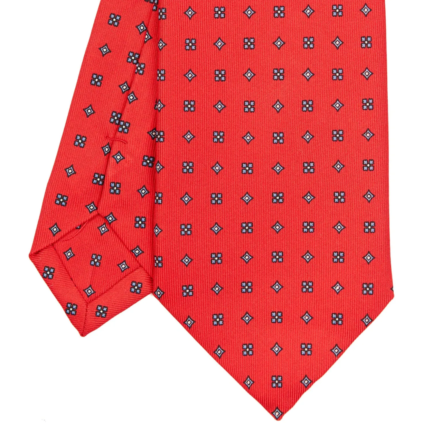 CRAVATTA SARTORIALE CLASSICA IN SETA ROSSA Microfantasia fiore