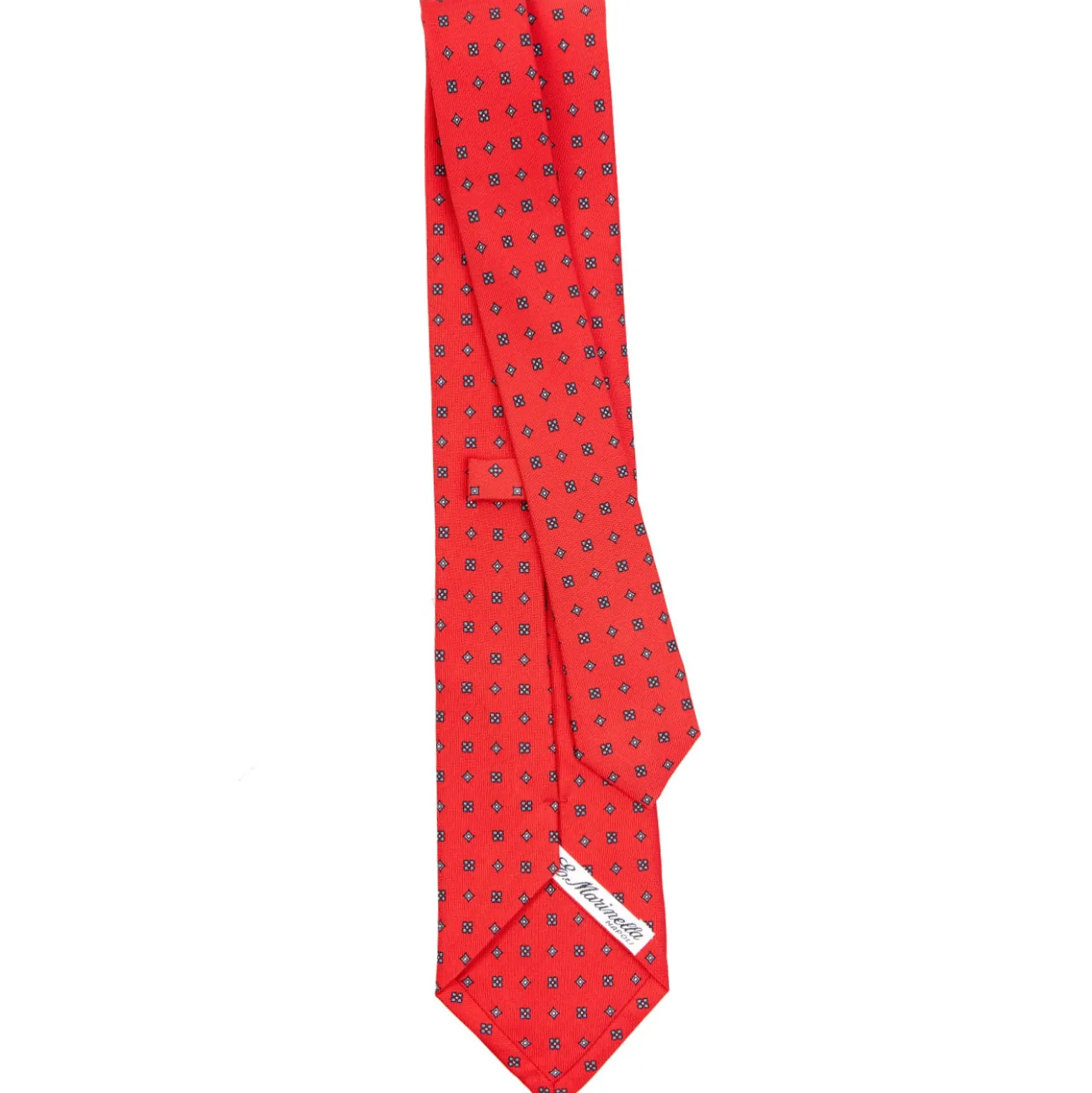 CRAVATTA SARTORIALE CLASSICA IN SETA ROSSA Microfantasia fiore