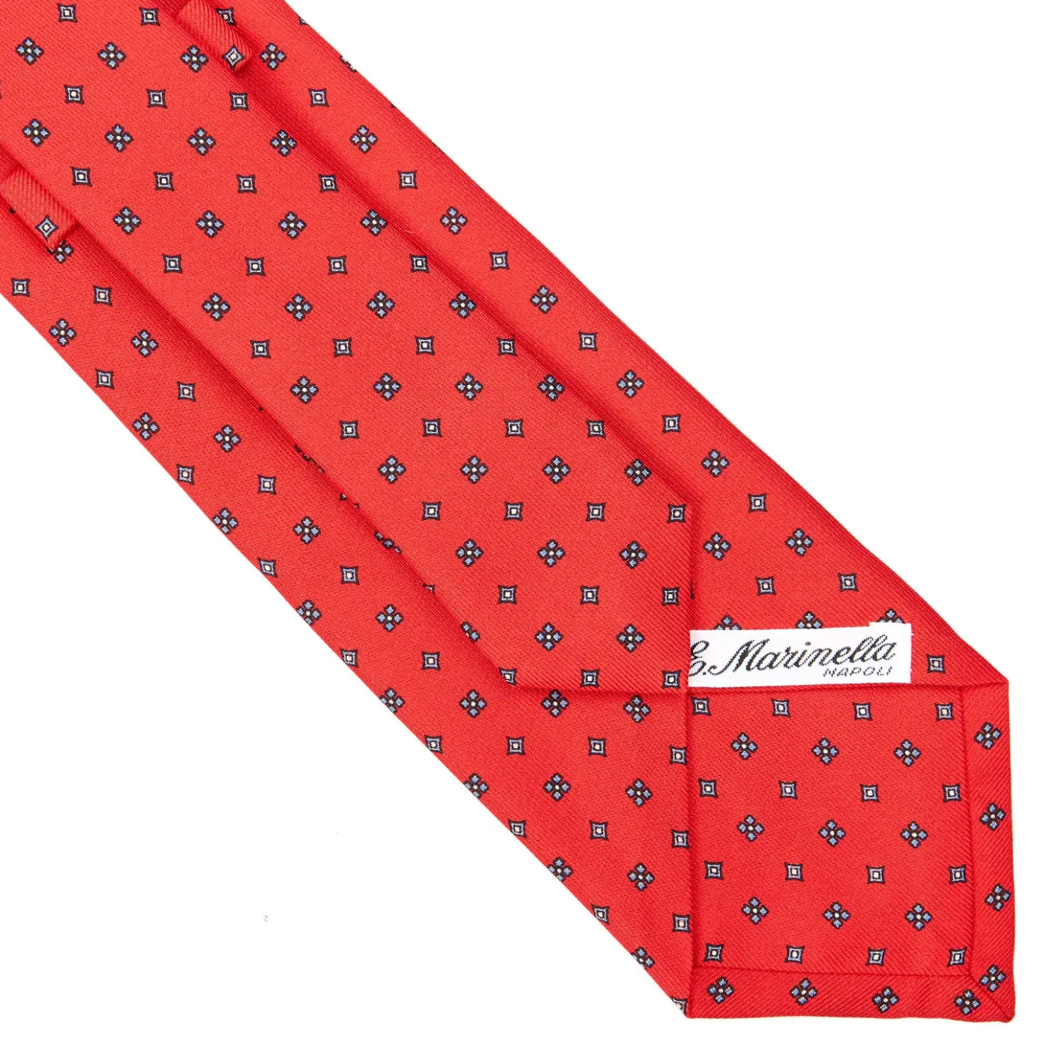 CRAVATTA SARTORIALE CLASSICA IN SETA ROSSA Microfantasia fiore