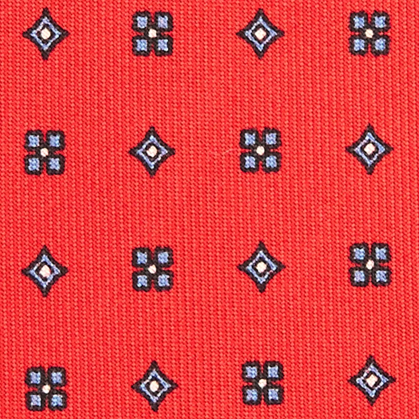 CRAVATTA SARTORIALE CLASSICA IN SETA ROSSA Microfantasia fiore