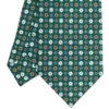 CRAVATTA SARTORIALE CLASSICA IN SETA VERDE SCURO Microfantasia fiore