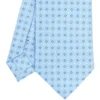 CRAVATTA SARTORIALE CLASSICA IN SETA AZZURRA Microfantasia fiore