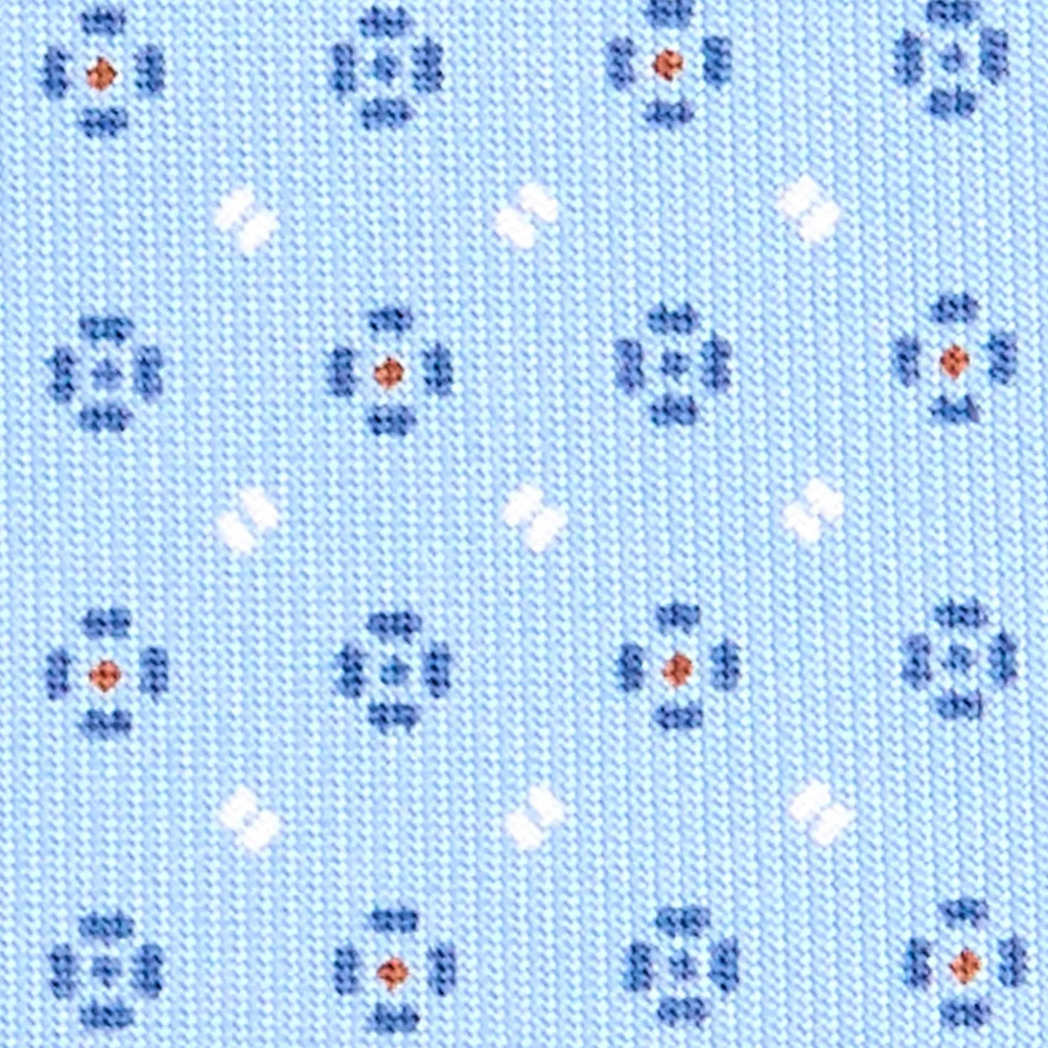 CRAVATTA SARTORIALE CLASSICA IN SETA AZZURRA Microfantasia fiore