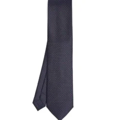 CRAVATTA SARTORIALE CLASSICA IN SETA BLU SCURO Pois