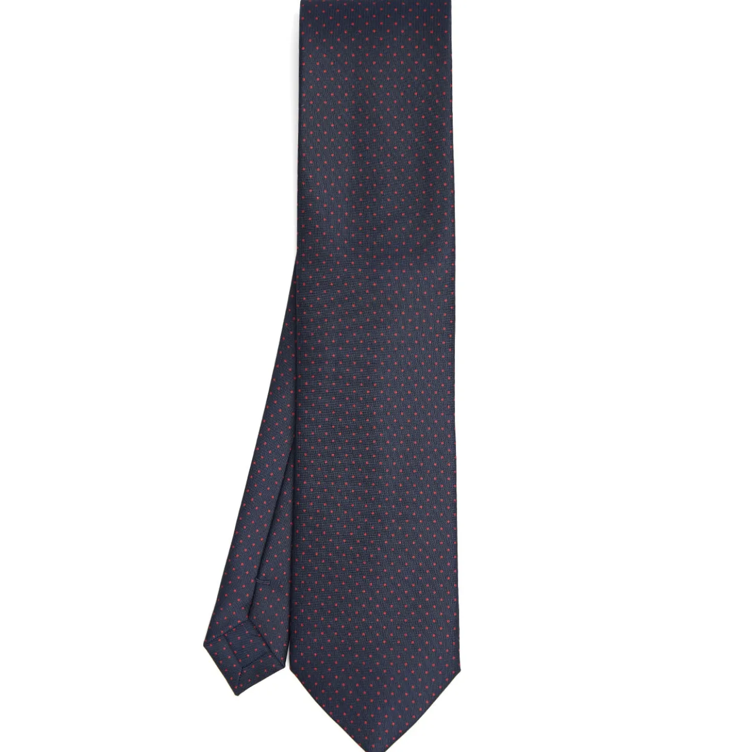 CRAVATTA SARTORIALE CLASSICA IN SETA BLU SCURO Pois