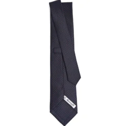 CRAVATTA SARTORIALE CLASSICA IN SETA BLU SCURO Pois