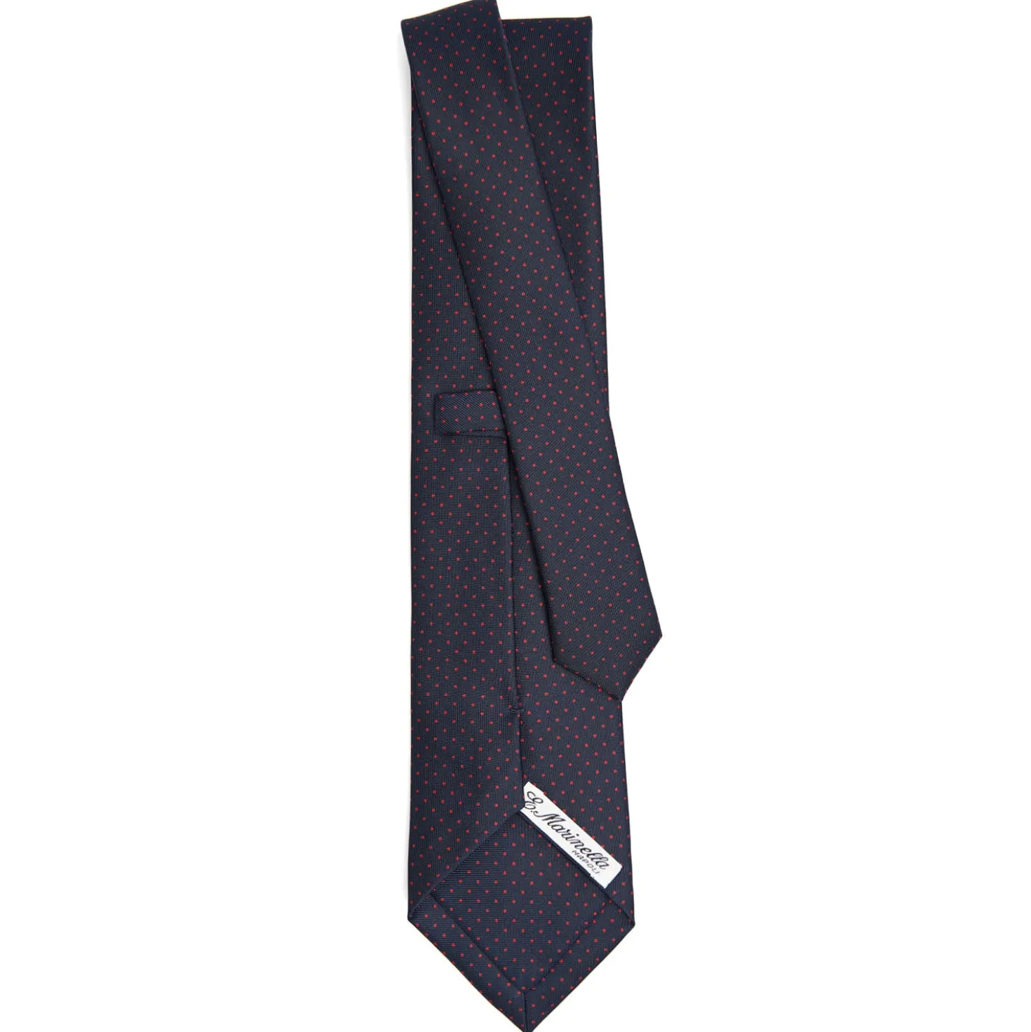CRAVATTA SARTORIALE CLASSICA IN SETA BLU SCURO Pois