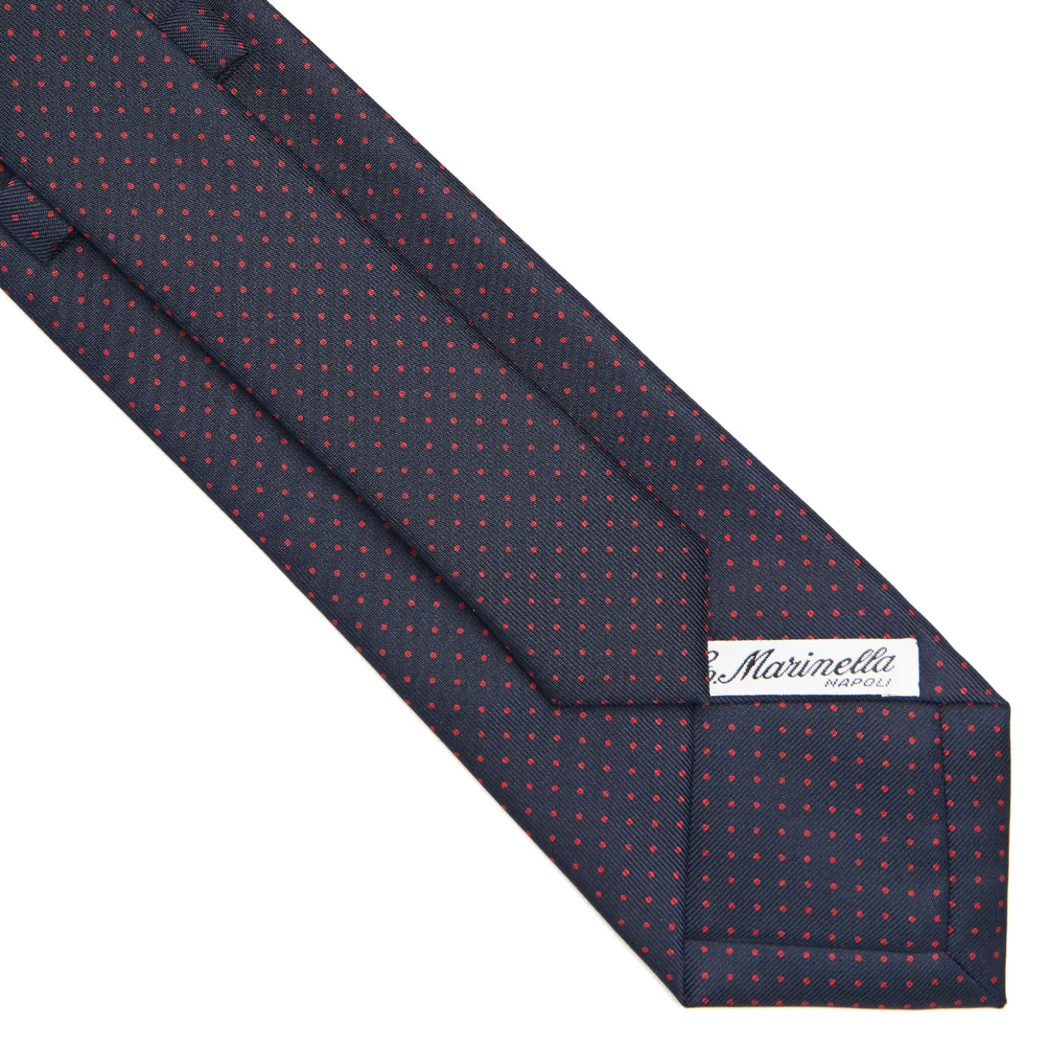 CRAVATTA SARTORIALE CLASSICA IN SETA BLU SCURO Pois