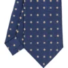 CRAVATTA SARTORIALE CLASSICA IN SETA BLU SCURO Microfantasia fiore