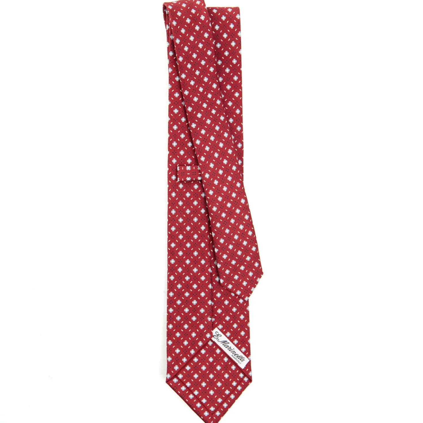 CRAVATTA SARTORIALE CLASSICA IN SETA BORDEAUX Microfantasia fiore