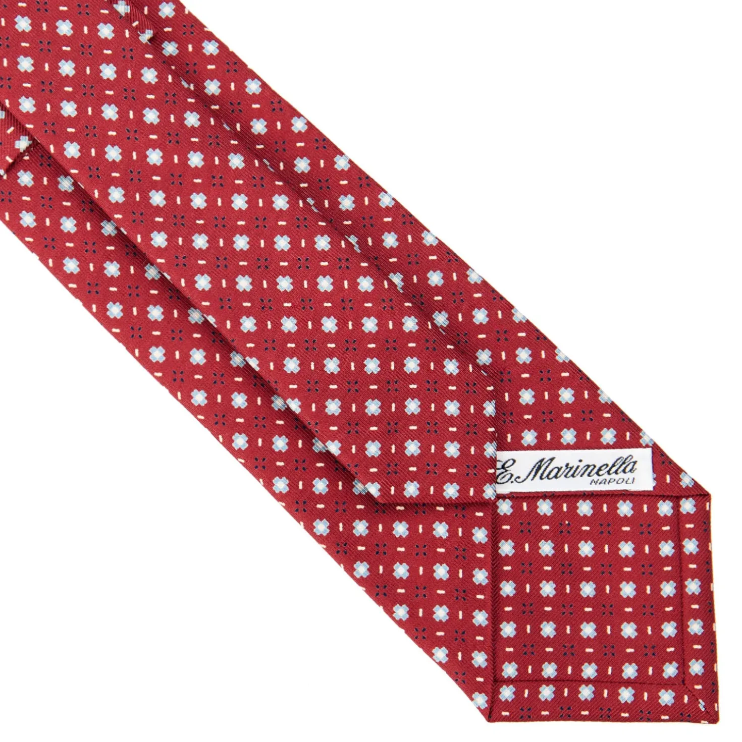 CRAVATTA SARTORIALE CLASSICA IN SETA BORDEAUX Microfantasia fiore