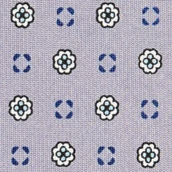 CRAVATTA SARTORIALE CLASSICA IN SETA GRIGIO CHIARO Microfantasia fiore